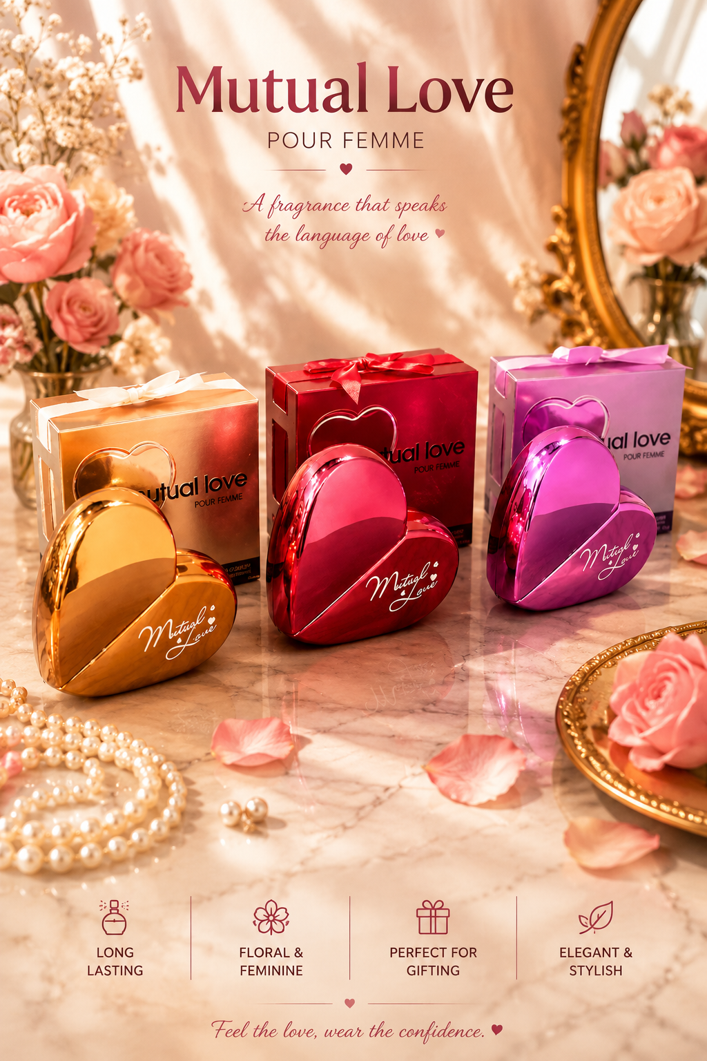 Pack of 3 Mutual Love Perfumes for Her Gift Pack - 50ML