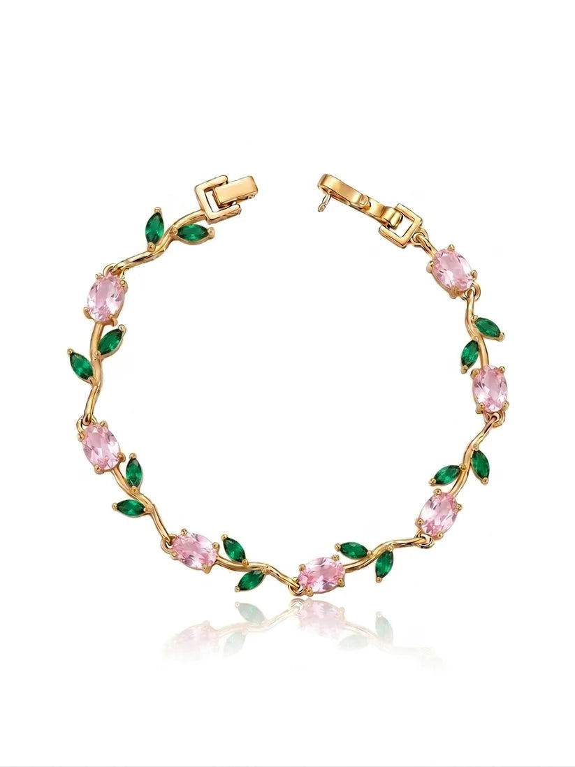 Exclusive Silver Gold Tulip chain Bracelet